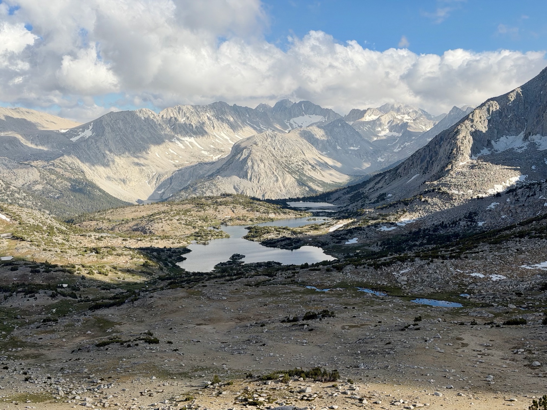 Alpine lakes basin below the Sierra crest