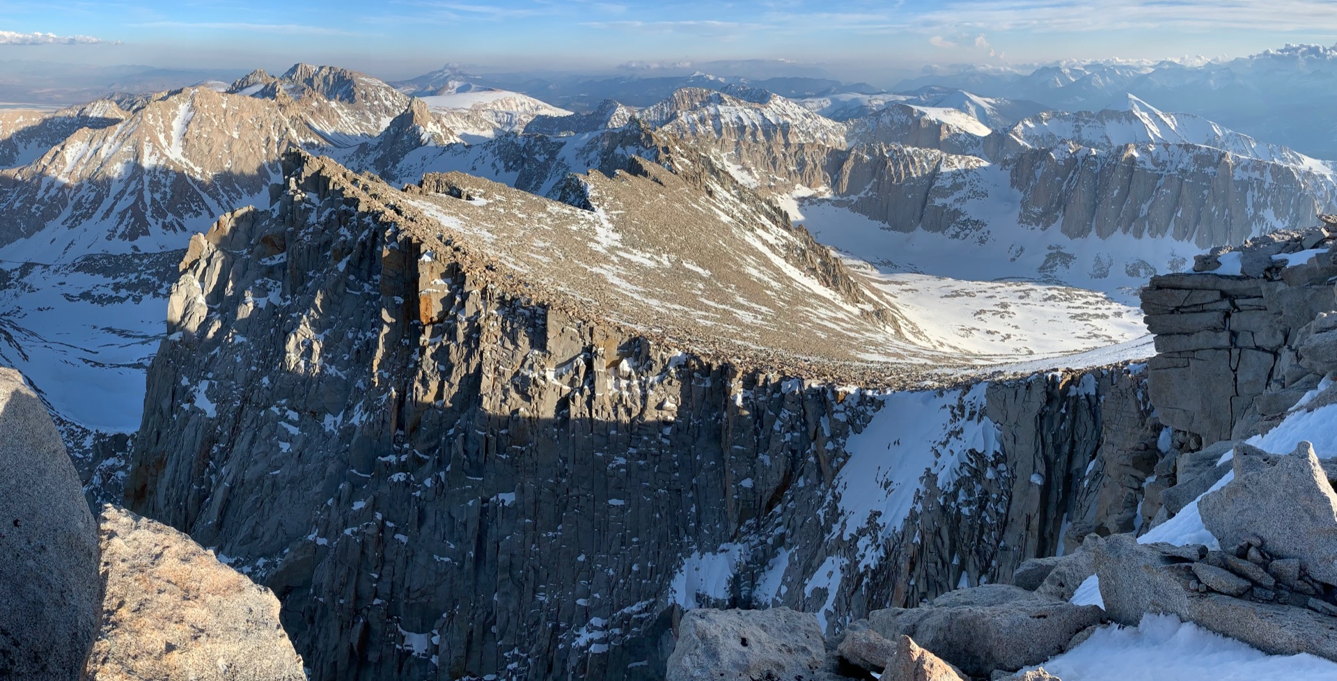 Whitney Crest with the John Muir Trail clearly visible.