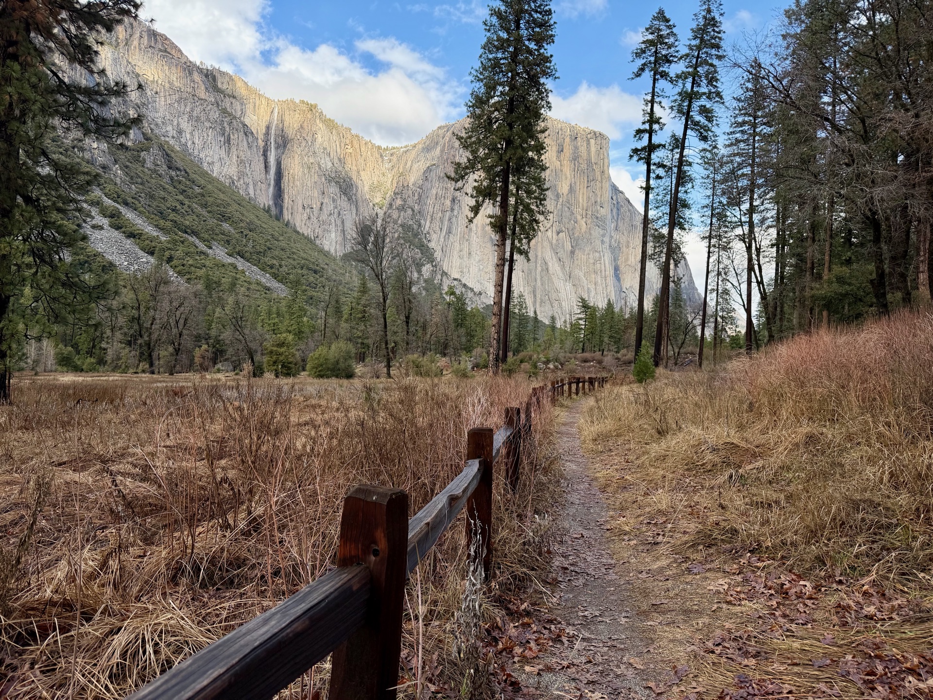 Valley Loop Trail headed toward Bridalveil Fall.