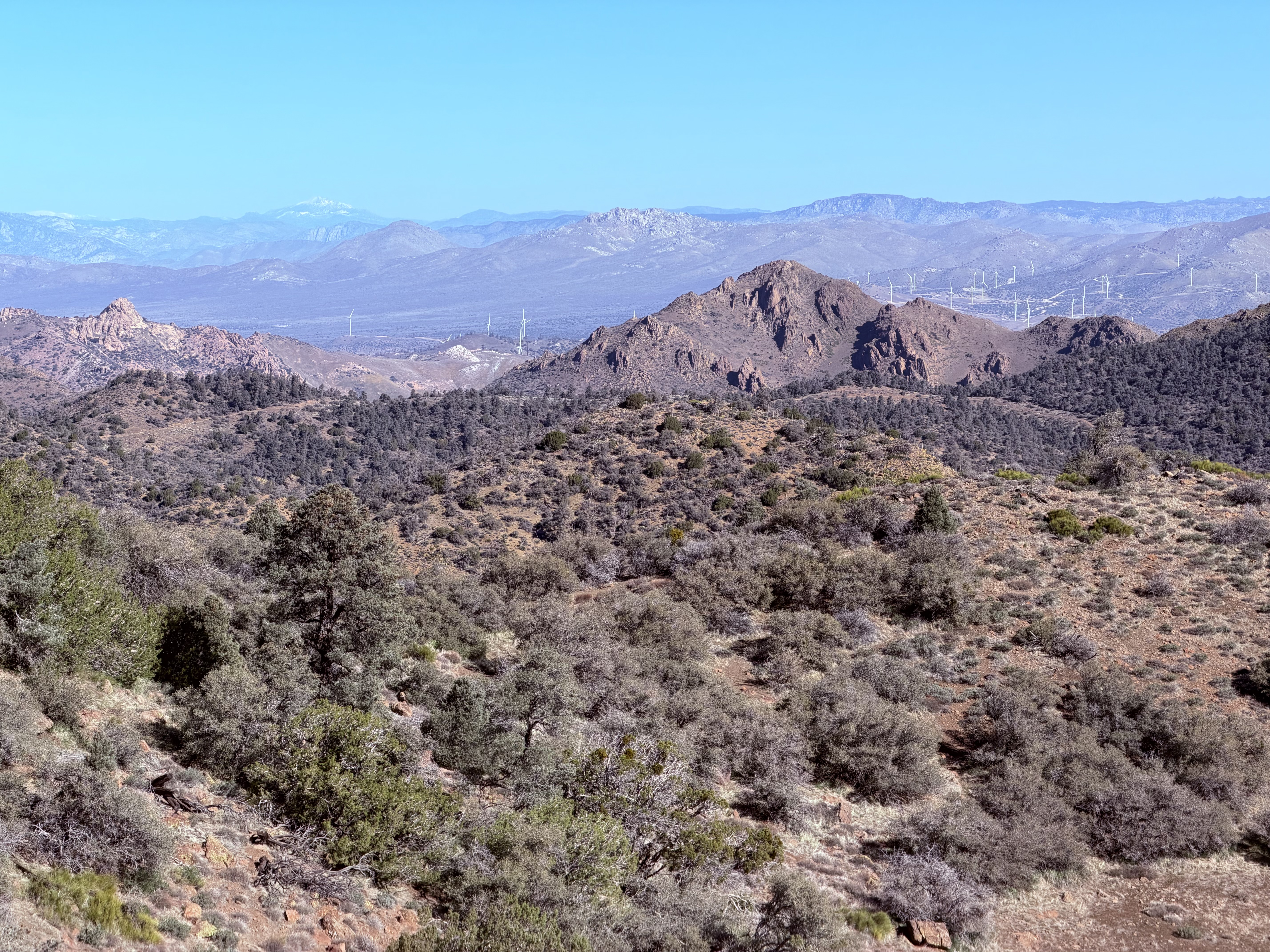 First views of snowy Sierra peaks