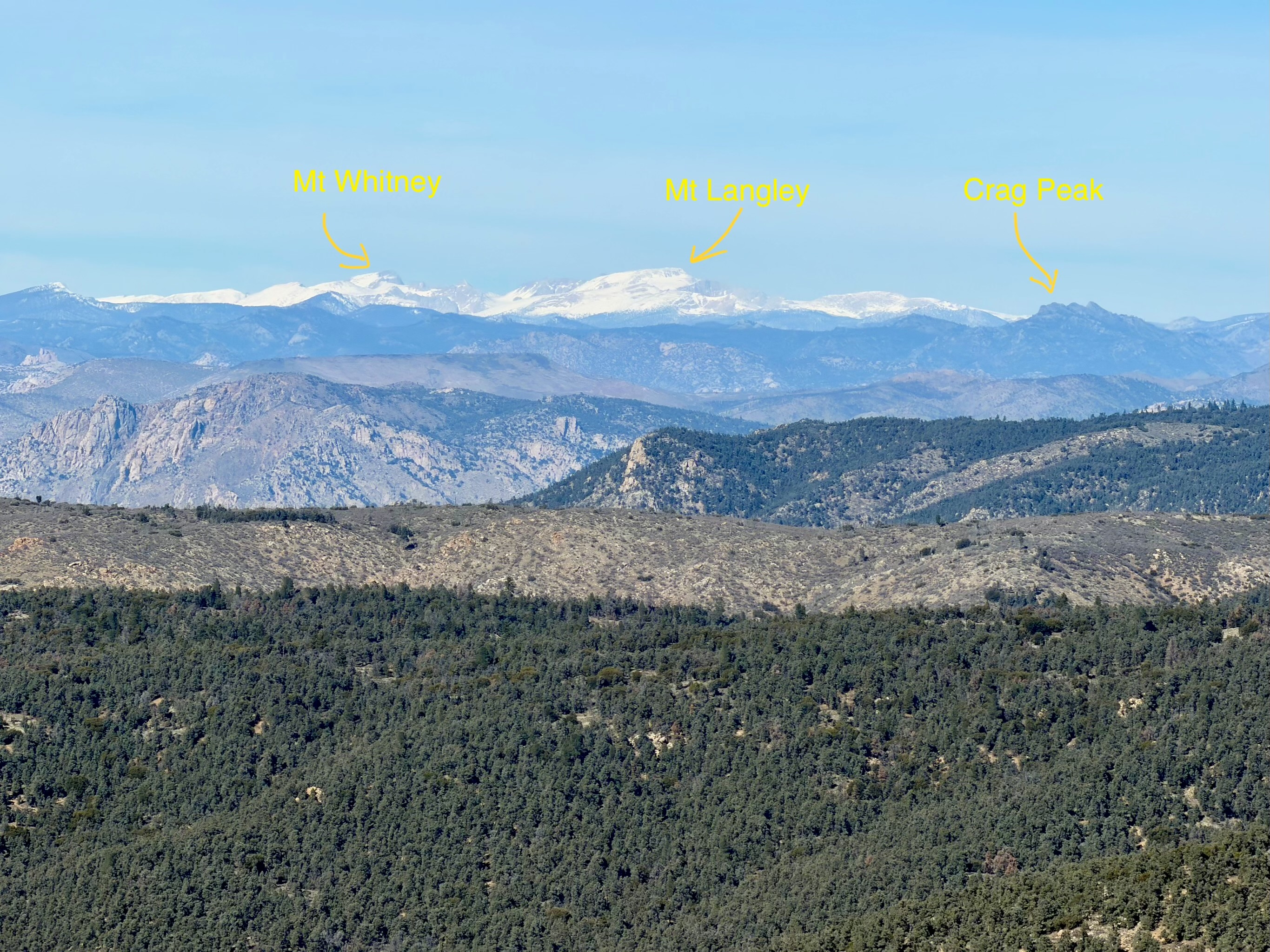 Whitney and Langley from Skinner Peak Ridge