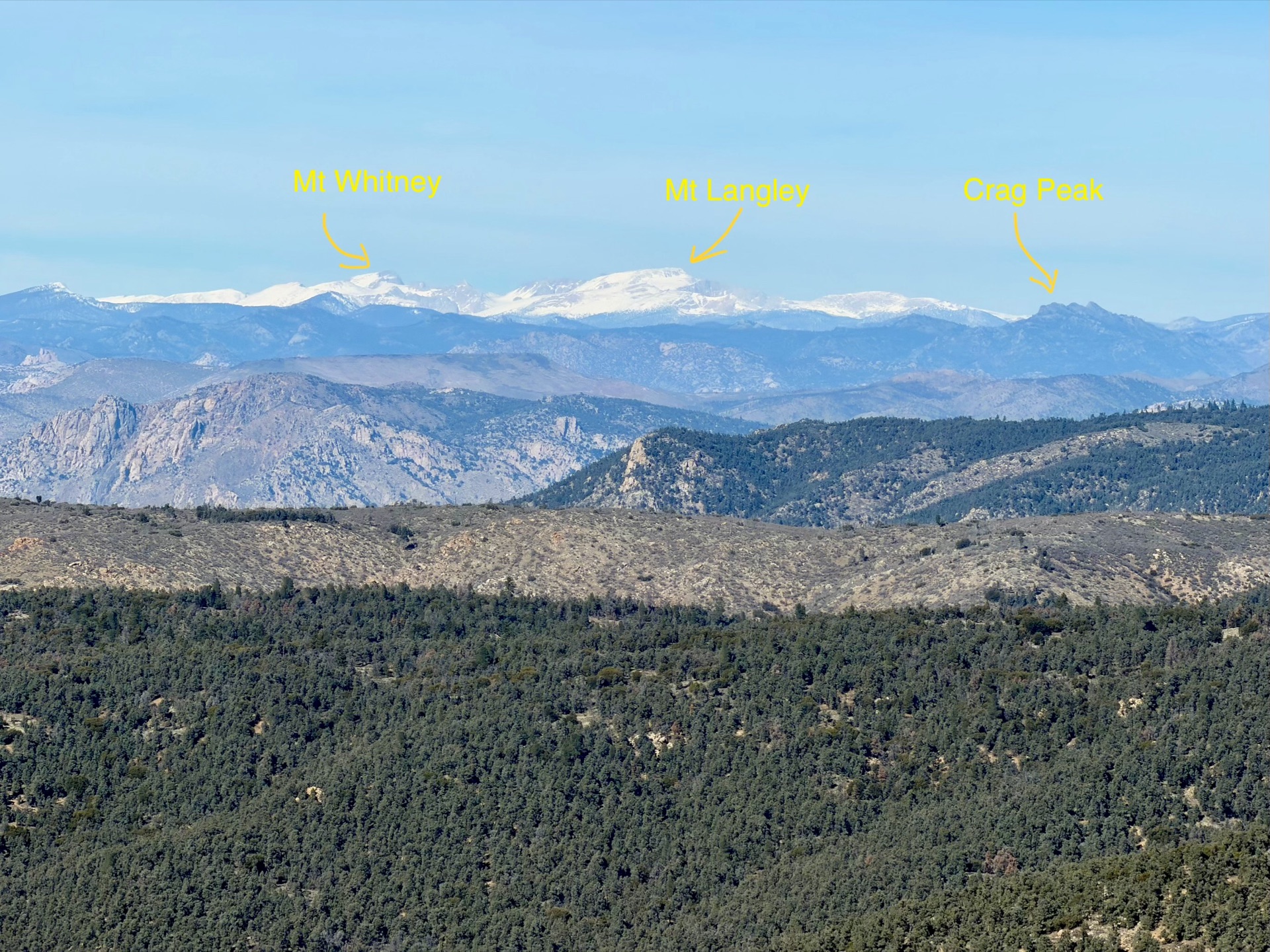 Whitney and Langley from Skinner Peak Ridge