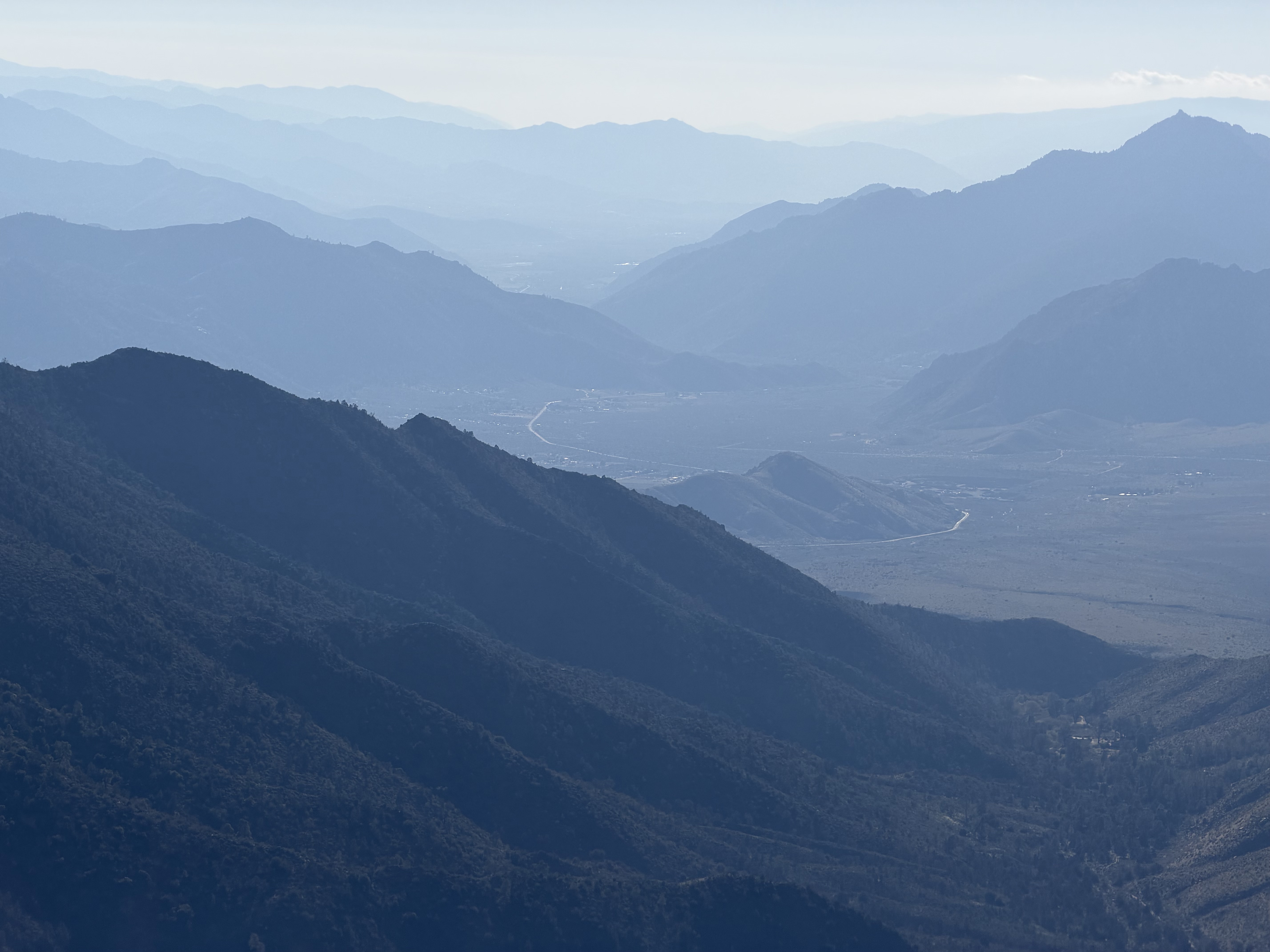Spanish Needle–Lamont Peak saddle, looking west towards HWY 178