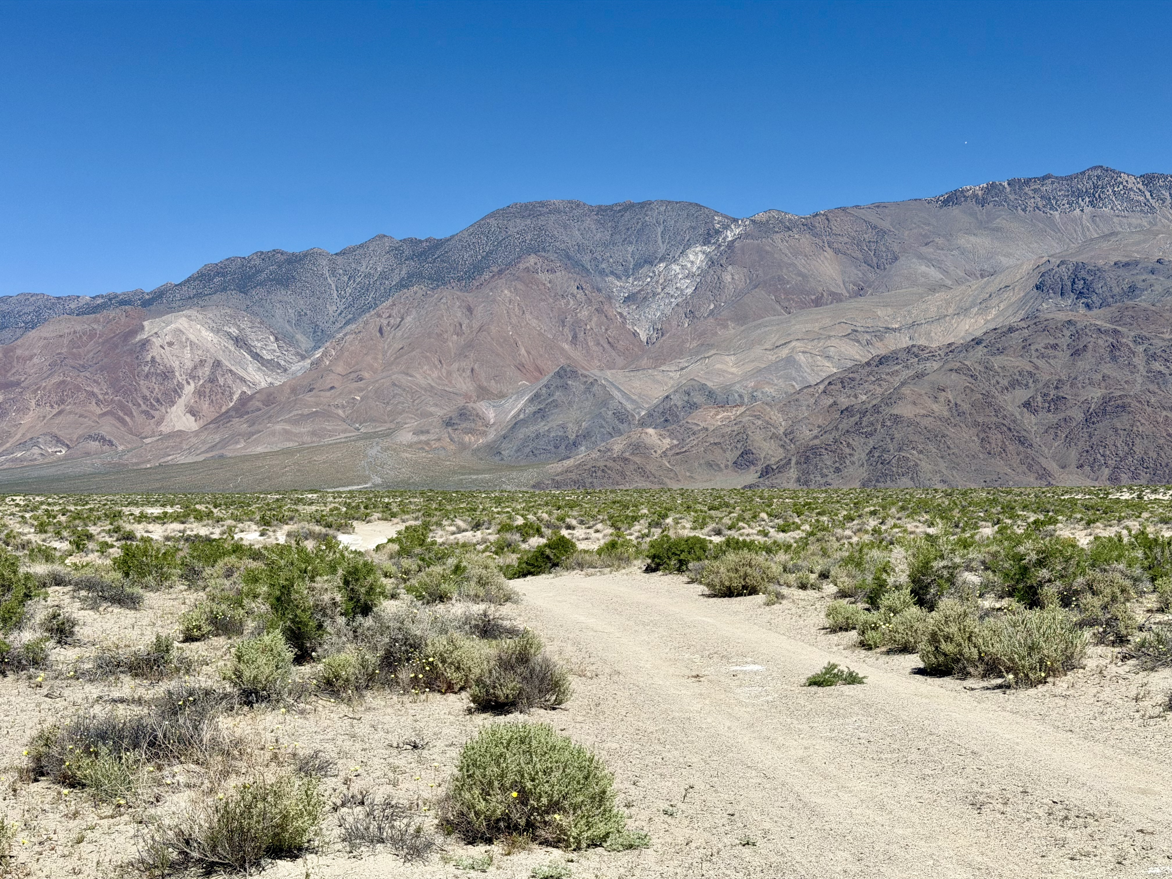 The other side of the run is no less spectacular — Inyo Mountains